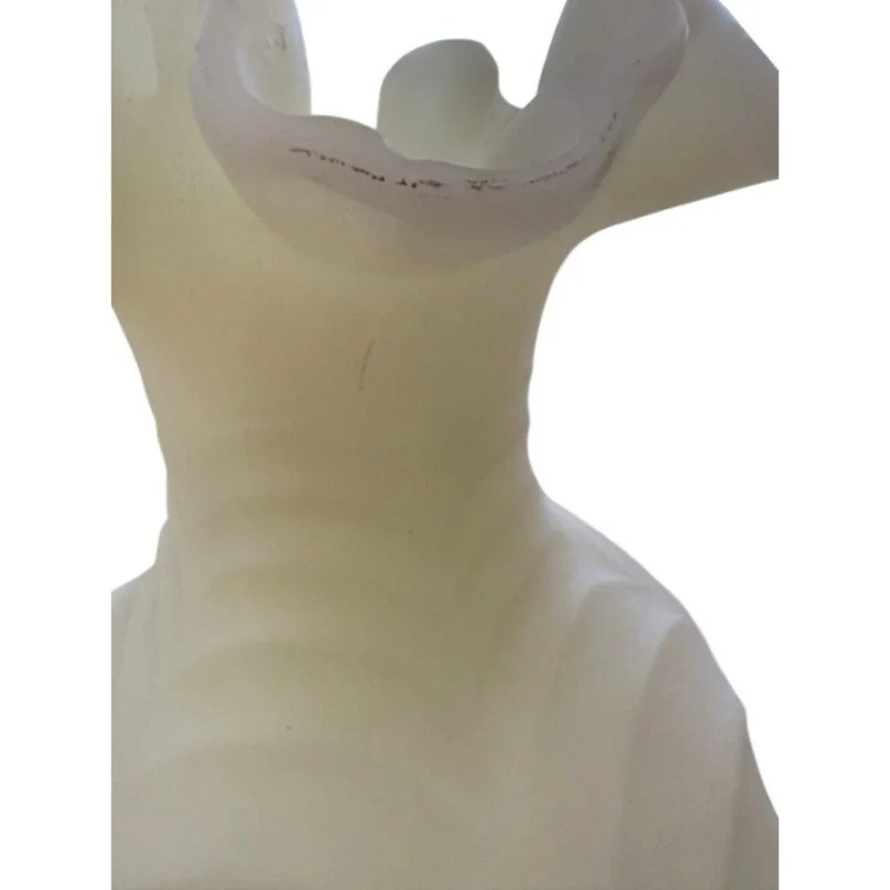Vintage Fenton Custard Glass Ruffled Vase Satin Uranium Glass Shell Pattern
